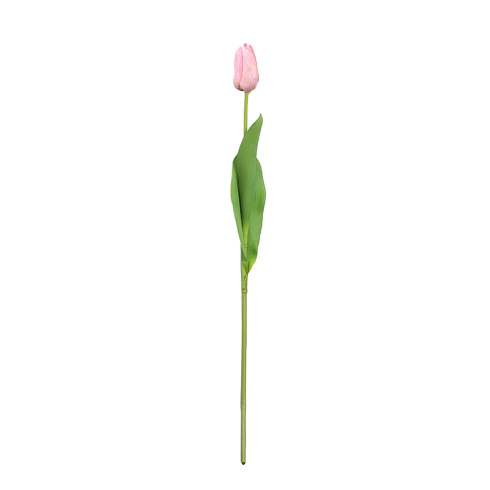 Virelynx Artificial Tulip with Green Leaves – Realistic Fake Flower Stem, Wedding Party Table Centerpiece Indoor Outdoor Faux Bloom