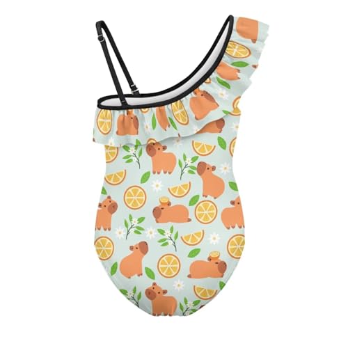 Image of Girls Swimsuit One Piece Ruffle Swimsuit Non-Slip Straps UPF 50+ for Girls Size 3-14 Years