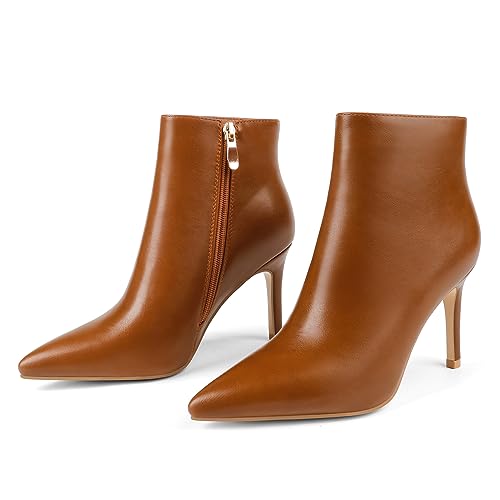JOY IN LOVE Women's Ankle Boots Middle Heel Pointed Toe Stiletto Boots