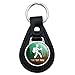 Black Leather Personalized Custom Hiker Hiking Symbol 1 Line Keychain