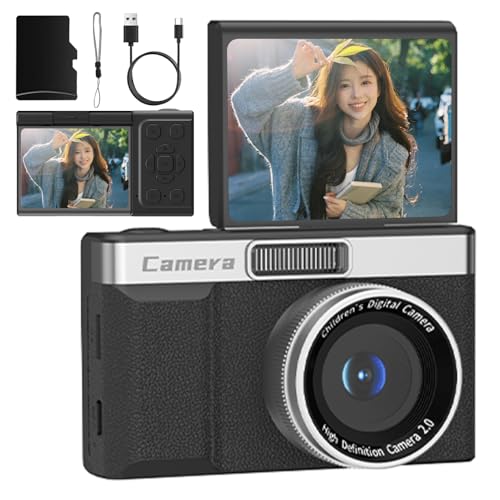 デジタルカメラ 1080p対応 動画撮影 4800万画素 8倍デジタルズーム AF自動フォーカス 180度回転液晶モニター オートフォーカス 接写モード 自撮り対応 2 インチ画面 ミニサイズ ポケットカメラ 学生向け 初心者向け 旅行用