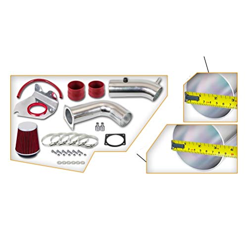 High Performance Parts Cold Air Intake Kit & Red Filter Combo Compatible for 1999-2004 Mustang 3.8L V6