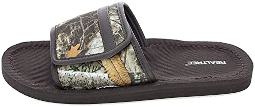 Realtree Mens Slide Sandal Adjustable, Brown Camo, Size 13/143