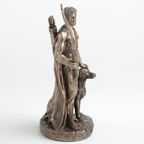 Estatua Odiseo y Argos 17 cm Resina Acabado Bronce miniatura 4