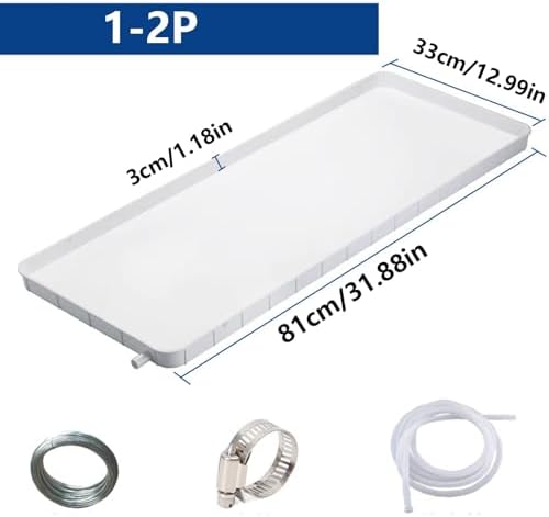 5P Air Conditioner Drip Pan with Drain Pipe - Leak-Proof AC Drain Tray, PP5 Material, Reinforced Grid, Universal Fit for Indoor/Outdoor Units (3-5P, 400cm Hose) - Essential AC Accessory