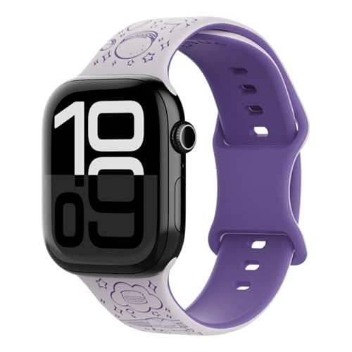 Enso Rings x Star Wars Silicone Watch Band - Ultra-Comfortable and Waterproof - Compatible with Apple Watch - All-Day Wear for Fitness and Style - Grogu's Extravaganza - Large