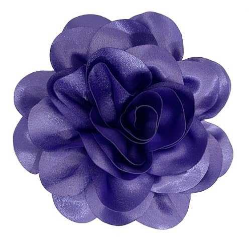 Image of Dainty Fabric Rose & Camellia Flower Oversized Brooch Pins & Hair Clip - Large Lapel Pin, 4.3in /7.5in