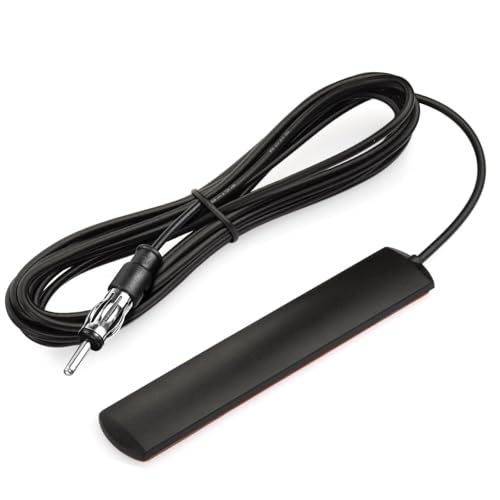 SZSAUTO Vehicle Hidden Windshield Antenna, Car Stereo Adhesive Mount Patch Antenna Universal FM AM Car Radio Antennas for Vehicle Cars Trucks SUVs Stereo Receiver Media Head Unit HD Radio Tuner