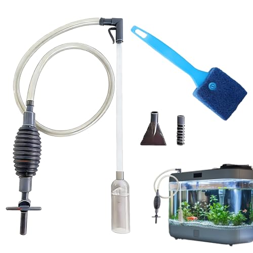 XJLyaya Nettoyage Aquarium, Pompe Siphon, Brosse Aquarium, Convient pour Les Changements d'eau Quotidiens, Le Nettoyage des Débris et Le Grattage des Algues...