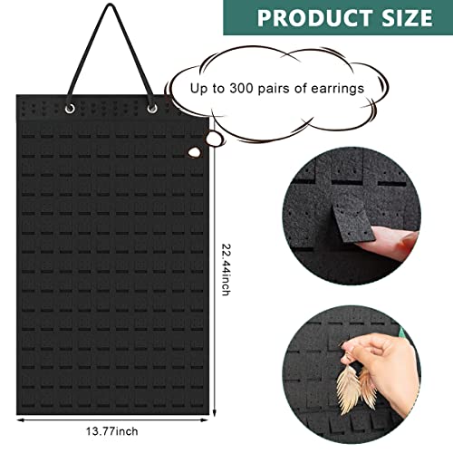 Image of HASTHIP Wall Hanging Earring Organizer Box, Felt Earrings Organizer Box for Women, Earring Holder Jewellery Organizer Display for Earring Necklace Bracelet Ring, Holds Up to 300 Pairs Earrings