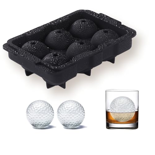 WIGERLON Golf Gifts Golf Ball Ice Maker for Whiskey, Bourbon, Cocktails,Large Sphere Round Ice Cube Molds