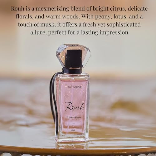 Image of Suroskie Rouh Perfume 50Ml | Luxury Eau De Parfum | Long Lasting Unisex Fragrance Spray | Aromatic Blend Of Aqua, Lotus & Amber Scent | Citrus, Floral & Woody Notes | Premium Gift For Men & Women