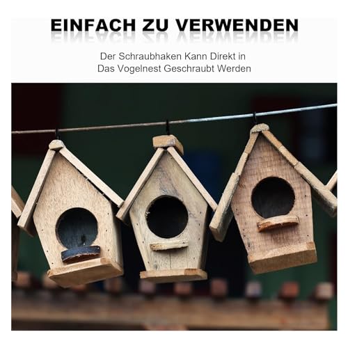 Schraubhaken M6x80mm Schwarz, 10 Stück Deckenhaken Edelstahl, Schwer Hakenschraube Groß, Haken zum Schrauben, Geeignet für Hängematten, Markisen, Hängesessel, Schaukelstühle, Festkabel, Blumenampel