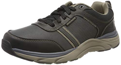 Skechers Sentinal-Lunder, Zapatillas para Hombre, Negro (Black Leather Black), 41 EU