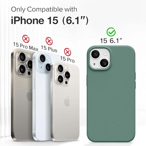 Image of Kratos Soft Silicone Case Cover Compatible with iPhone 15 - Everyday Comfort Protection, Wireless Magnetic Charging Case with Raised Edge Camera & Screen Protection, Shock-Resistant Design