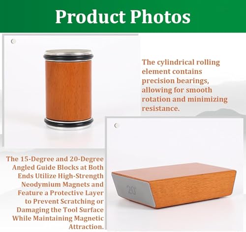 Image of Rolling Knife Sharpener, 15&20 Magnetic Inclination Angles Making Sharpening Easier, Roller Knife Sharpener System for Kitchen Knives