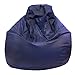 Gold Medal Large Leather Look Tear Drop Bean Bag, Navy