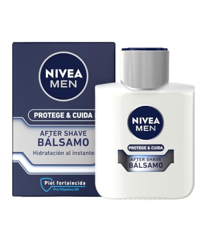 NIVEA MEN Protege & Cuida After Shave Bálsamo Hidratante en pack de 6 (6 x 100 ml), con aloe vera y provitamina B5, para el cuidado de la piel después del afeitado