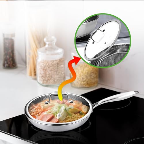 NutriChef Hybrid Nonstick 10-Inch Fry Pan with Tempered Glass Lid, Stay-Cool Handle, Dishwasher and Oven Safe, Induction Ready, Compatible with All Cooktops by Nutrichef - Image 2