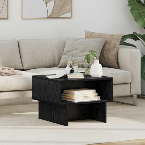 Table basse chêne noir petite table de salon rectangulaire 35cm - 3