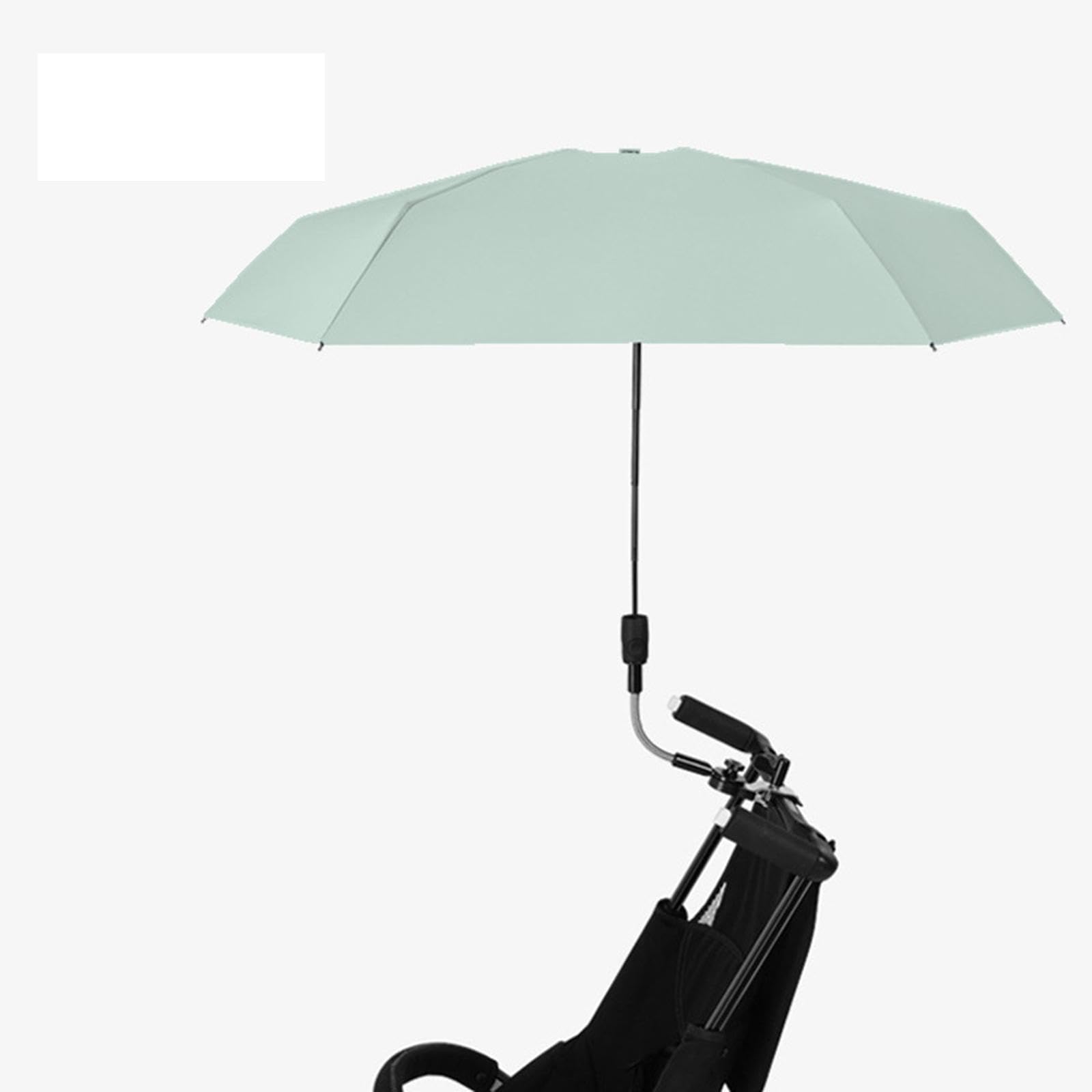predolo Sombrilla para silla de playa, sombrilla para cochecito de bebé de 38 ", protección solar plegable con abrazadera ajustable, sombrilla para cochecito, VERDE