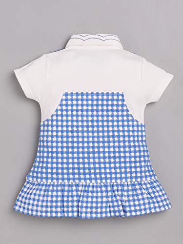 Image of Baby GO Cotton Baby Girls Frock Dress with Bow | Full Sleeve Casual Dress | Checked Winter Wear Princess Skirt Outfit for New Born Baby Girls