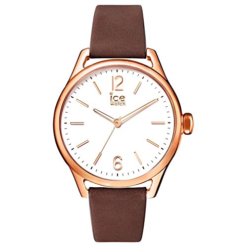 ICE-WATCH - Ice Time Brown Rose-Gold - Montre Marron pour Femme avec Bracelet en Cuir - 013054 (Medium)