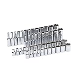 GEARWRENCH 47 Pc. 1/4' Drive 6 Pt. Socket Set, Standard & Deep, SAE/Metric - 80314D