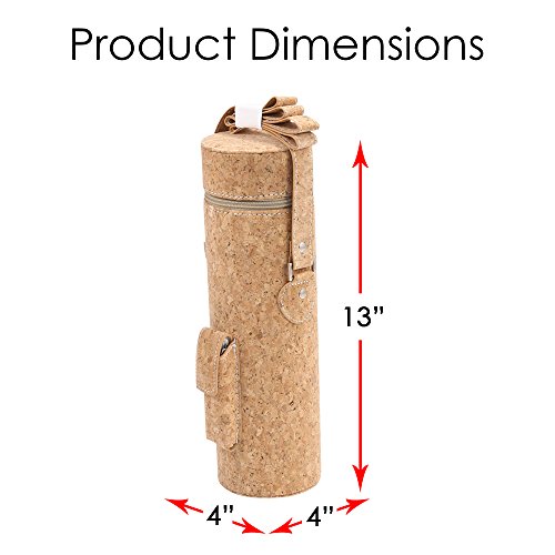 Primeware Wine Tote Travel Bag Bottle Wine Bag Carrier/Easy to Carry Shoulder Strap/Corkscrew Included/Great Gift (Cork)