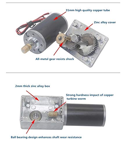 Miniatura 9 de Motor de engranaje helicoidal de 12V 16rpm DC con acoplamientos de brida de 0.315 in de alto par de turbina de torsión Motor eléctrico de caja de