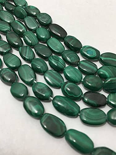 Perles de malachite ovale de qualité gemme rare pour la création de bijoux précieux et raffinés