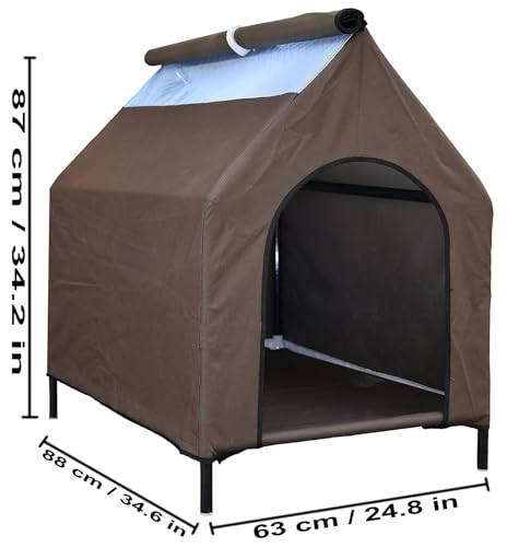 Image of Homecute Elevated Portable Pet House -(Chocolate)