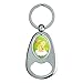 GRAPHICS & MORE Care Bears Funshine Bear Keychain Chrome Metal Spinning Oval Bottle Opener