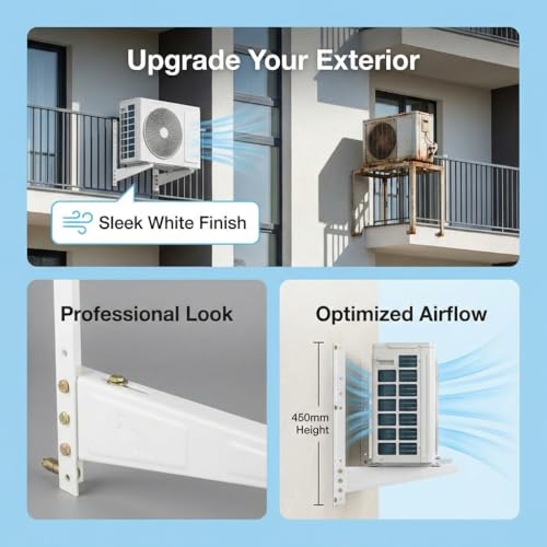Image of Smart Shelter Heavy Duty AC Outdoor Stand, Wall Mounting Bracket for 1.5 Ton & 2 Ton Split AC Outdoor Unit, Rust Proof Powder Coated, Compatible with Voltas, LG, Hitachi, Blue Star, Samsung, Pack of 1