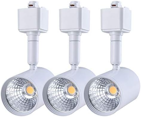 mirrea 3 Pack LED Track Lighting Heads Compatible with Single Circuit H Type Track Lighting Rail Ceiling Spotlight for Accent Task Wall Art Exhibition Lighting 6.5W 3000K Warm White 24° White Painted