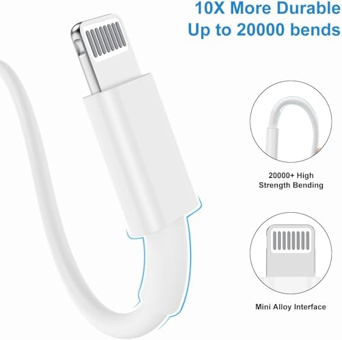 Image of USB Type C to l Cable 27W MFi Certified Fast Charging Cable Compatible for iPhane 14 /13 /12 /11 /X /XS /XR /8 /Plus, Pad Mini /Pro /Max, USB Type-C Power Delivery Cord (Free Cable Protectors)
