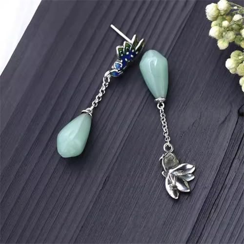 Boucles d'oreilles chinoises fleur en émail rétro idée cadeau original