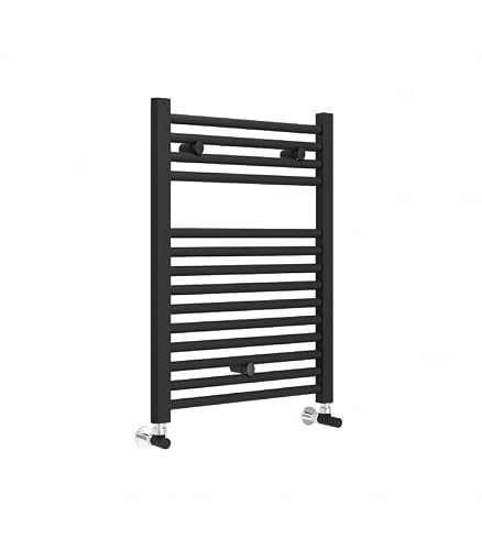 Miniatura 3 de Fácula - Radiador Toallero De Agua Ocean Negro 803x500mm No Eléctrico 3 Soportes Purgador Conexiones 3x1 2