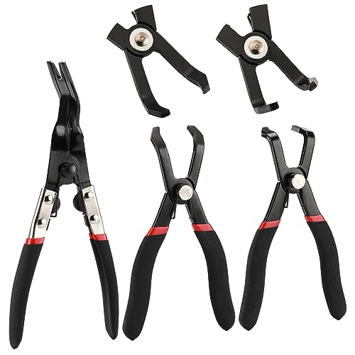Image of Mayouko 3PCS Body Clip Removal Pliers Set, Including 30 Degree and 80 Degree Push Pin Pliers, 1PC Upholstery Trim Clip Removal Plier Panel Clip Pliers, Removal Tool Pliers for Car Door Panel for Honda