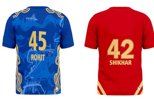 Image of Sports India IPL Cricket Team T Shirt Jersey Combo for (Kid's, Boy's & Mens) L744