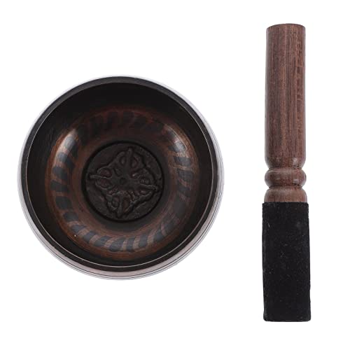 Toddmomy 1Set Decorative Buddha Meditation Bowl Singing Bowl with Wooden Stick for and Mindfulness Sound Bowl for Relief and Healing