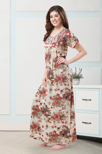 Image of Soulemo Women Premium Rayon Printed Nighty 1794