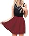 SUNNOW Womens Summer Sleeveless Lace Top Short Skater Pleated Dress Party Mini Dress (S, Wine Red)