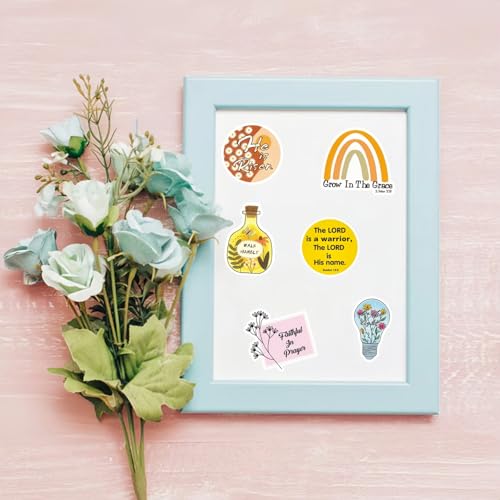 200pcs Inspired Christian Stickers, Jesus Bible Verse Stickers for Vision Board Water Bottle Laptop Scrapbooking Decals, Vinyl Prayer Board Supplies for Planner Christian Gifts Bible Journaling Study