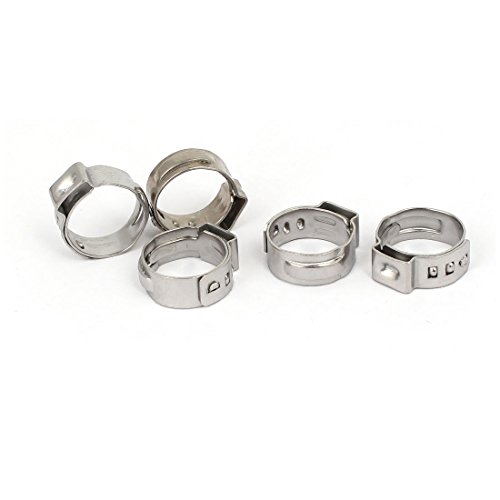 Aexit 12mm-14.5mm 304 Clamps Stainless Steel Adjustable Cable Pipe Tight Hose Strap Clamps Clamps 5pcs