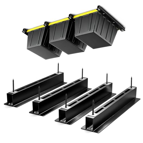 Overhead Garage Storage Rack for 12 17 27 Gallon Totes 4 Pack for 3 Bins
