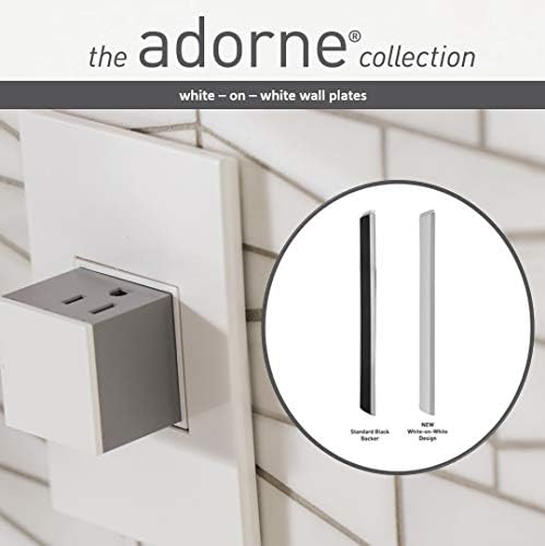 Legrand Adorne Gloss White on White Backplate, 2-Gang Wall Plate AWP2GWHW10, 10 Pack image 4