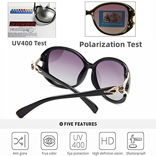 Image of LNTICB Polarized Sunglasses for Women Fashion Ladies Shades Large Frame Trendy Stylish Sun Glasses UV Protection