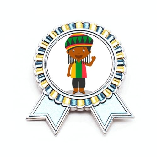 Broche noire dessin animé Jamaïque en métal, le cadeau idéal taille M