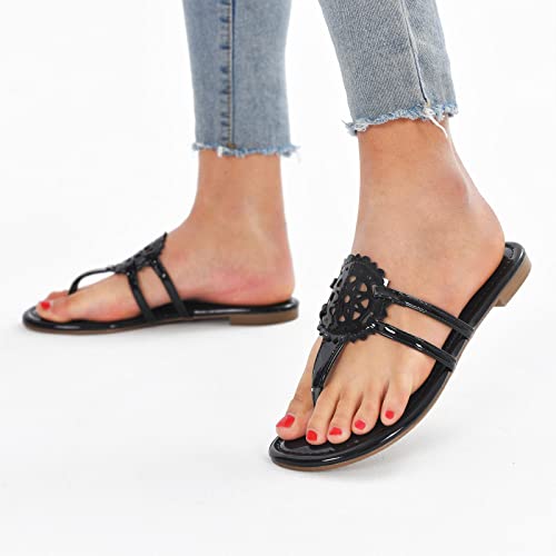 Image of katliu Women's Flat Sandals Flip Flop Sandals Comfortable Dressy Thong Sandals